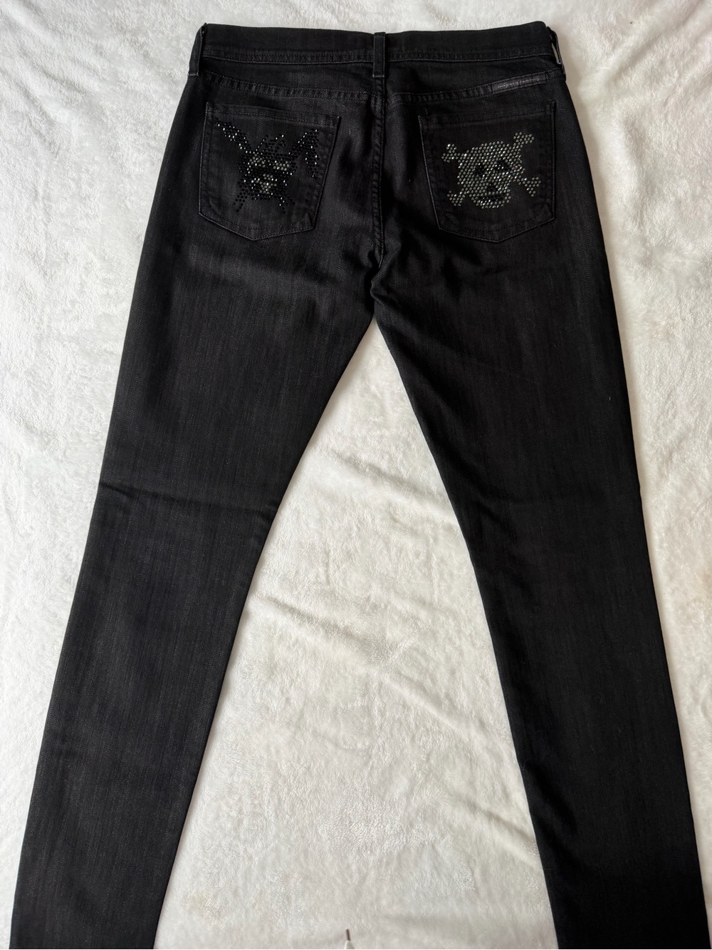 Citizen’s of Humanity Black women’s Slim Jeans with Studded Skull Pockets